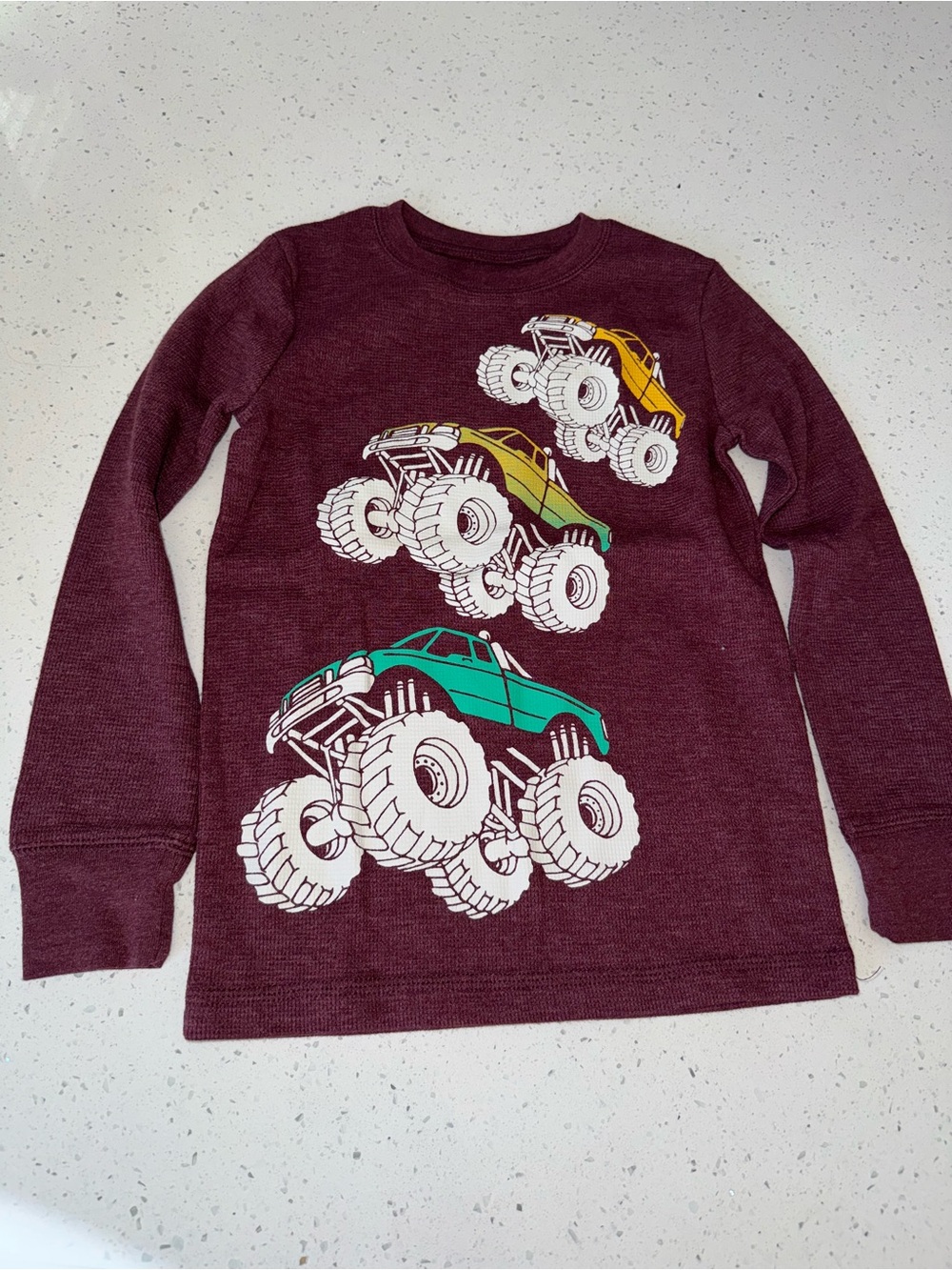 Kids' Monster Truck Graphic Long-Sleeve Tee - Maroon